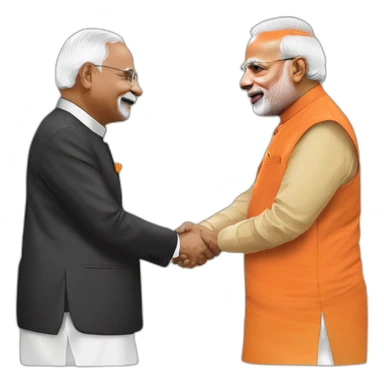 narendra modi and yogi adityanath handshake sticker