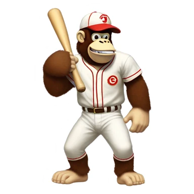 Donkey Kong playing baseball sticker
