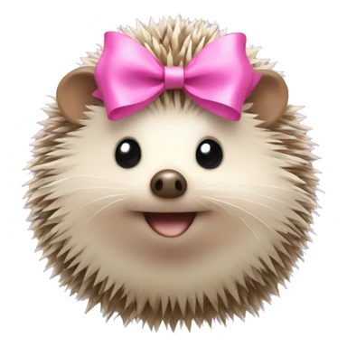 hedgehog with a pink bow sticker