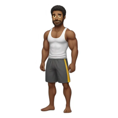 Muscle builder in sweats no shirt sticker