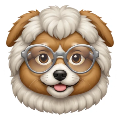 dog wearing grany sticker