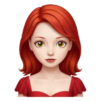 lady in red clothes , ed hair sticker