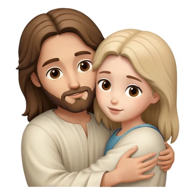 Jesus hugs a girl sticker