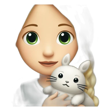 bébé fille blonde décoiffée avec une peluche Totoro  sticker