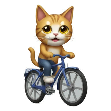 Cat on a bike sticker