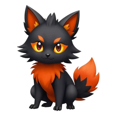 Zorua-Litten-Fakémon-hybrid-creature (full body)  sticker
