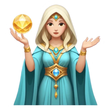 fantasy magic goddess tarot card low poly sticker