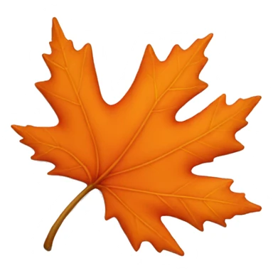 One orange maple leaf sticker