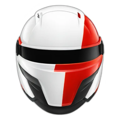 casco de piloto de f1 de color rojo y blanco y con la palabra"the ghost" sticker