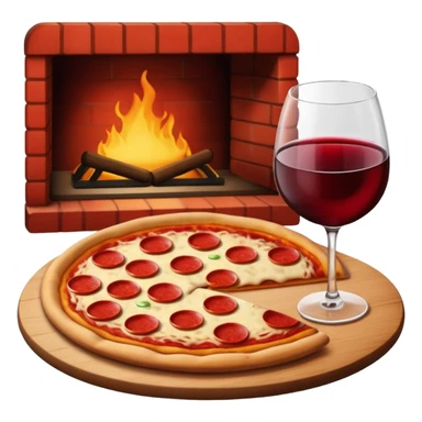pizza with wine sticker