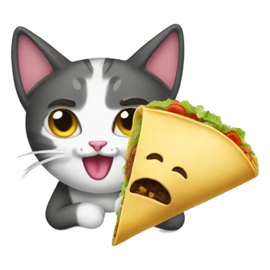 cat  eatng taco sticker