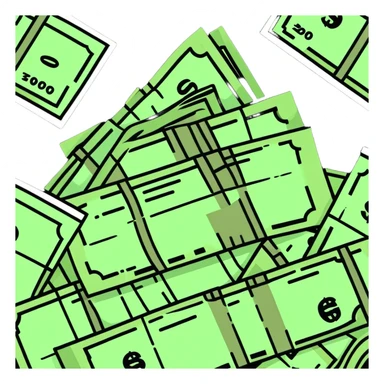 mountain of cash money bills sticker