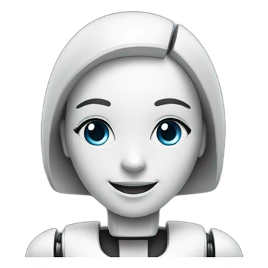 female robot assistant, smiling face only sticker