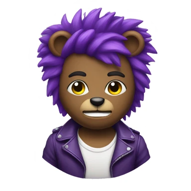 Purple teddy bear punk sticker