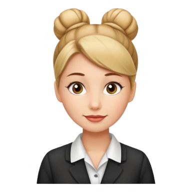 receptionist face with bun sticker