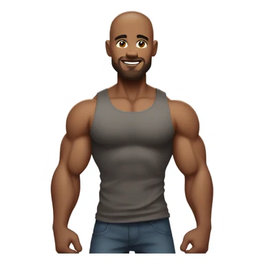 Buff man with tank top flexing  sticker