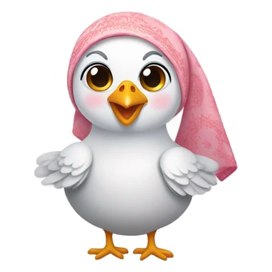 Muslim chicken with heart eyes sticker