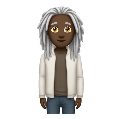 black man with white dreads sticker