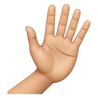 3D iPhone style emoji of a human hand making a small gesture with fingers, thumb and index finger close together, realistic skin texture, isolated on white background, soft shadows, high detail, playful and cute. sticker