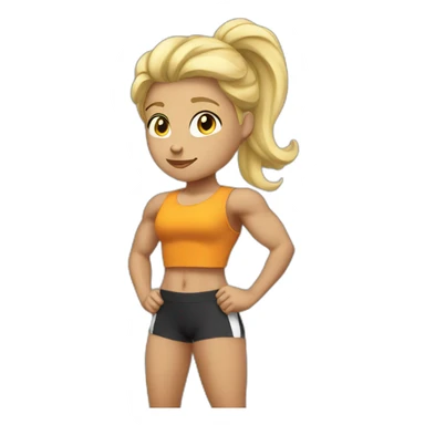 Strong muscle blonde girl sticker