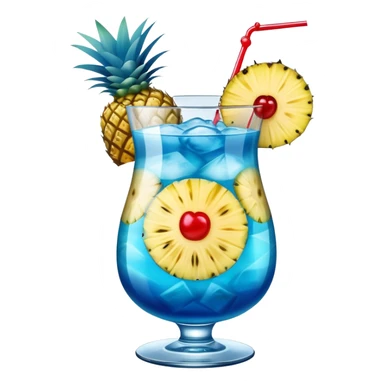 Blue Hawaiian cocktail in hurricane glass sticker