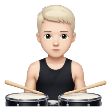 Christoph Schneider, drummer vibe, short hair, black tank top sticker