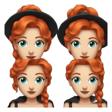 witch-red-hair-blue-eyes-tatoo-black sticker