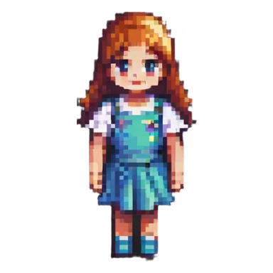 A little girl, retro and blocky sticker