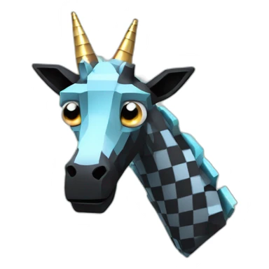Minecraft Black Jiraffe Head With Diamond Unicorn Horn and Lazer Eyes sticker