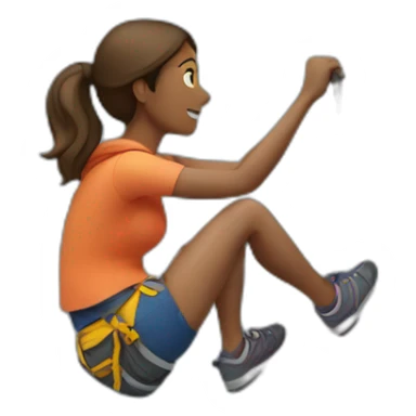 Woman climbing mountain sticker