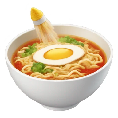 toy rocket in ramen bowl sticker