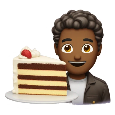 men with bith cake sticker