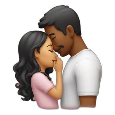man kissing his girl sticker