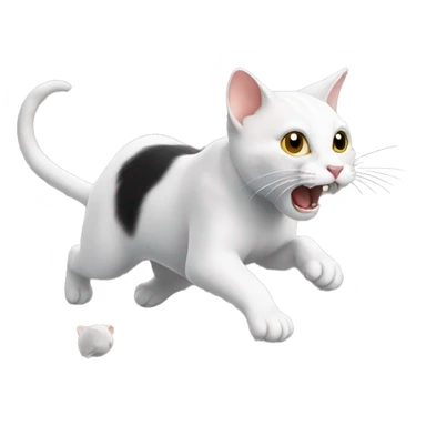 A cat chasing a mouse sticker