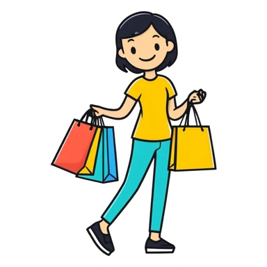 Shopping at the mall sticker