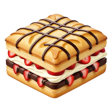 Strawberry cream pastry with drizzled chocolate  sticker