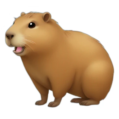 Capybara happy at home sticker