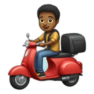 Azali avec un scooter  sticker