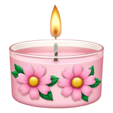 Light pink bath and body works floral candle sticker