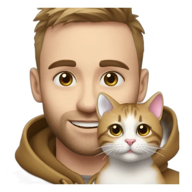 Squeezie avec son chat sticker