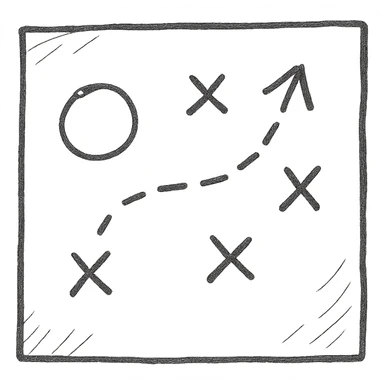 A tactical map, hand drawn style sticker