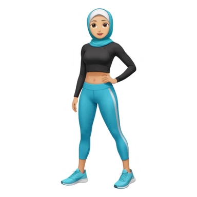 High resolution full body of a girl wearing a hijab and is a fitness trainer sticker