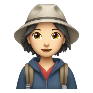 girl traveling in japan sticker