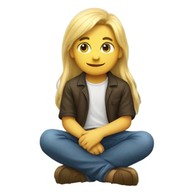Human boy long blonde hair on a duck body  sticker