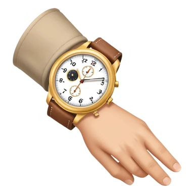 Just the finger like in the 4 picture but the watch on top of the sleeve, literally this emoji (👈) but with a Watch and a sleeve sticker