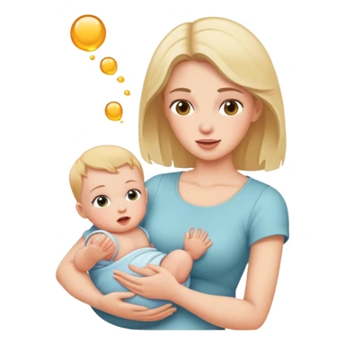 woman throwing a baby sticker