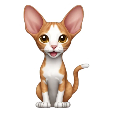 ginger colored cornish rex cat waving sticker