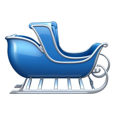 modern blue sleigh with silver runners sticker