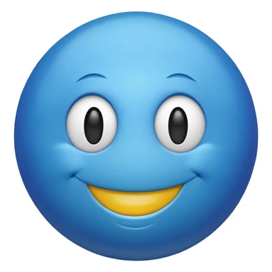 Blue ball With a smiley face sticker