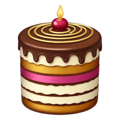 A layered small jar of cake that is gold outline black background  sticker